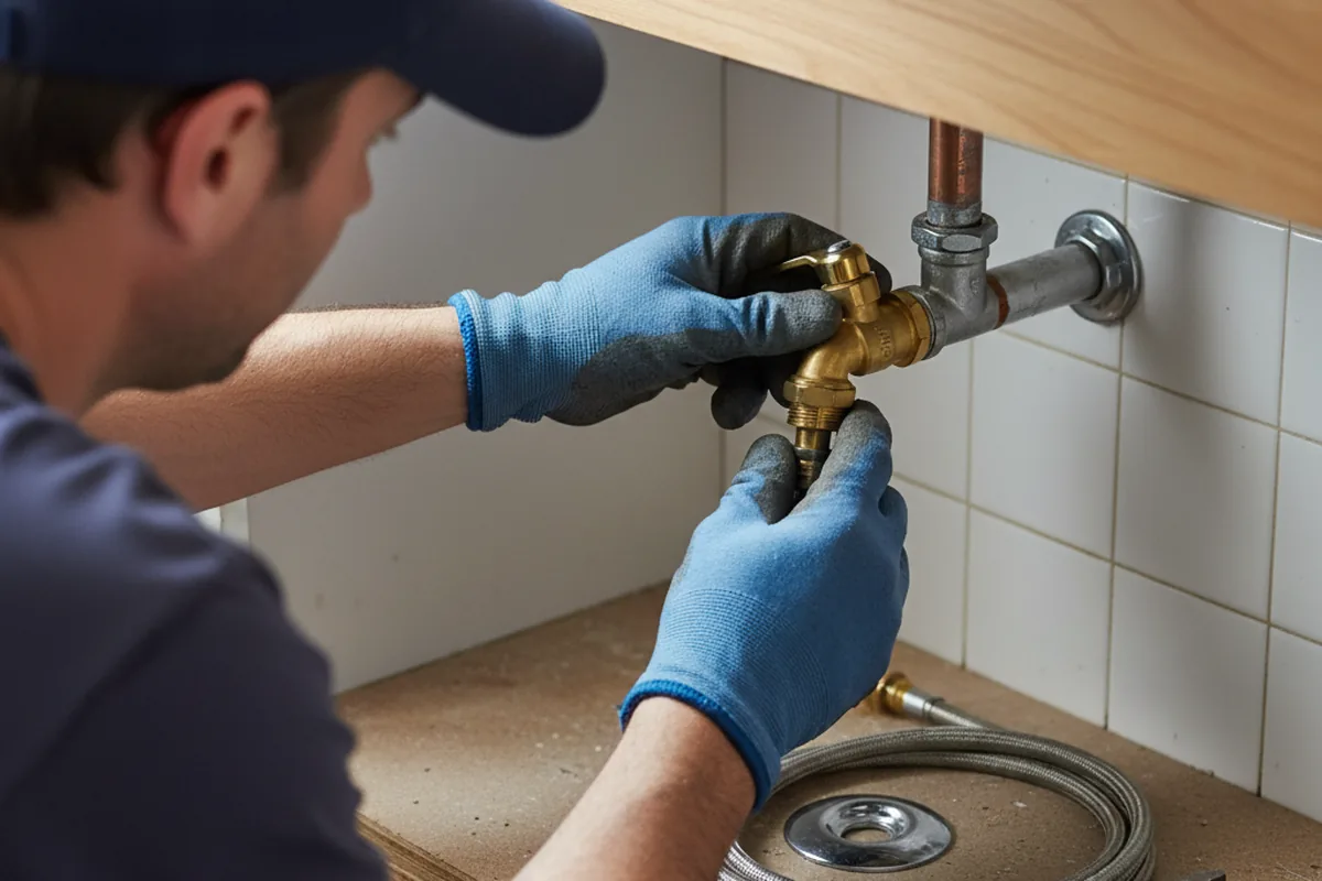Shutoff valve and fitting work during Emergency Plumbing in East Taunton